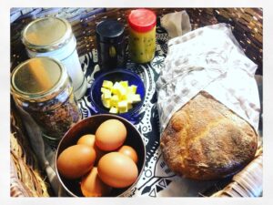 Breakfast basket at Organic Origins in Hogsback