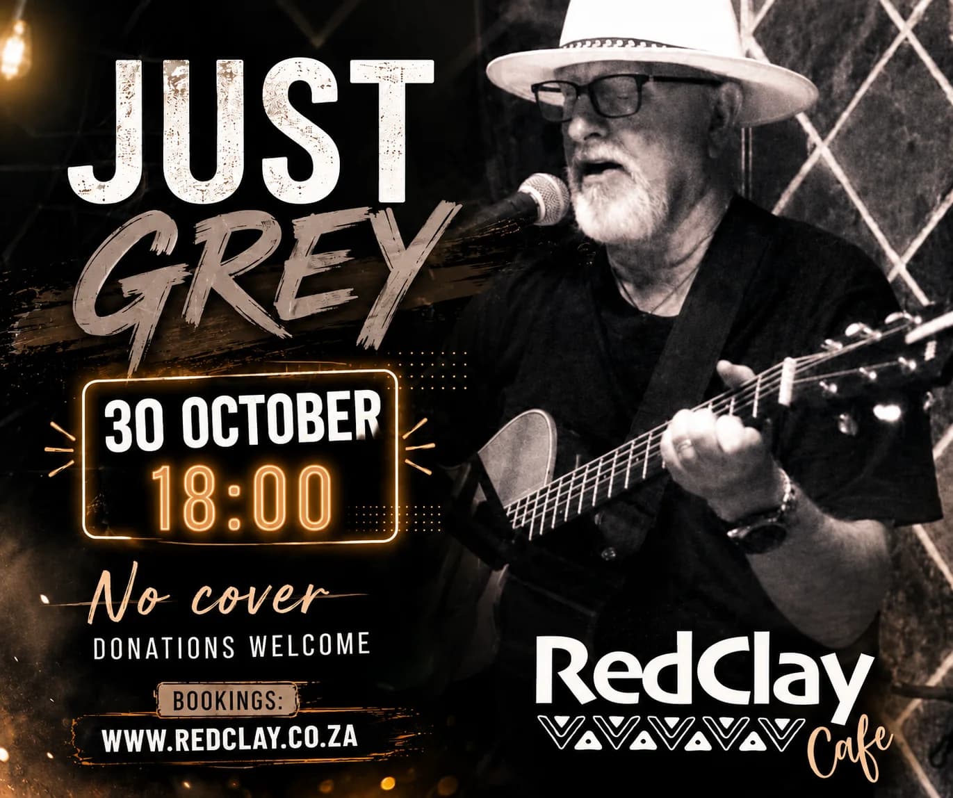 Just Grey live at RedClay on Friday 30 October 2026