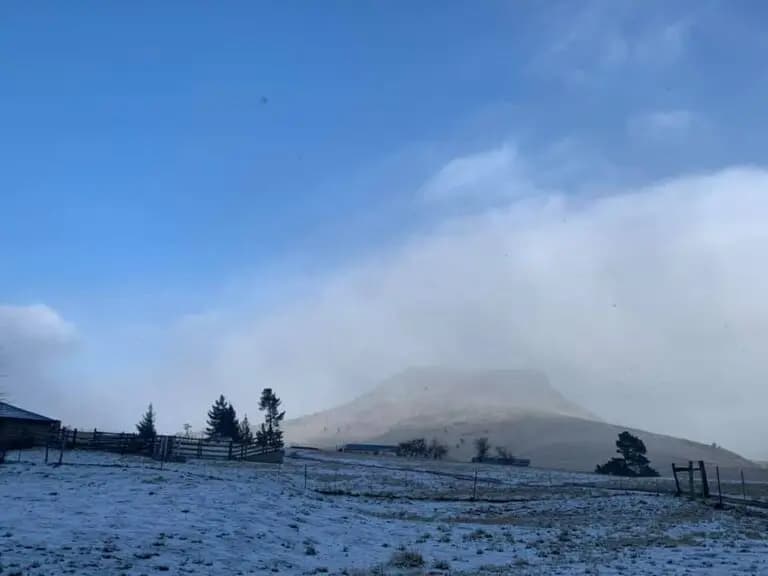 Snow and cloud around the Hogsback mountains