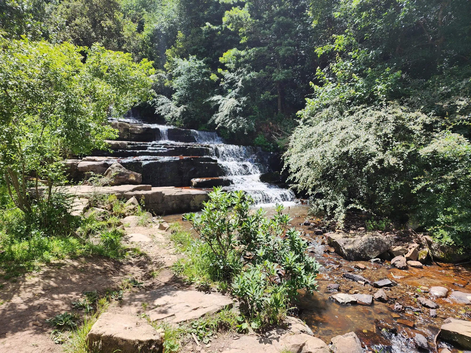 The lower cascade at 39 Steps Waterfall