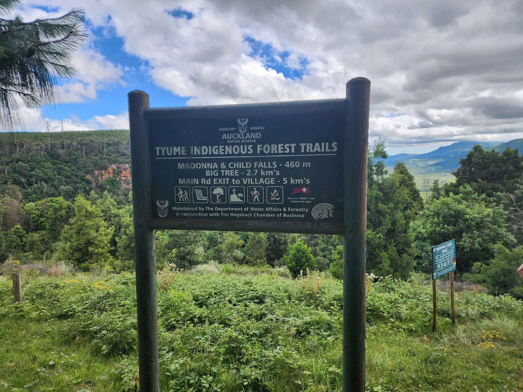 The Madonna and Child information board at the Wolfridge Road trail entrance