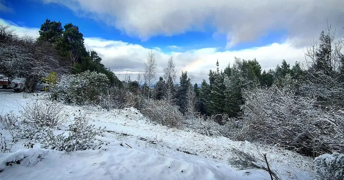 A snow-covered Hogsback landscape